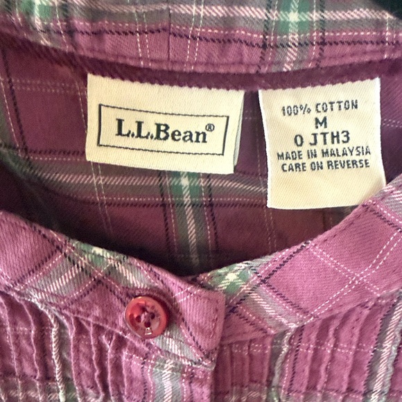 L.L. Bean Casual Plaid Shirt - Purple and Green - Picture 2 of 4
